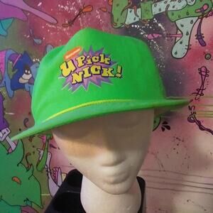 90s Nickelodeon - Universal Studios FL - U-Pick Nick! - Slime Green Snapback Hat
